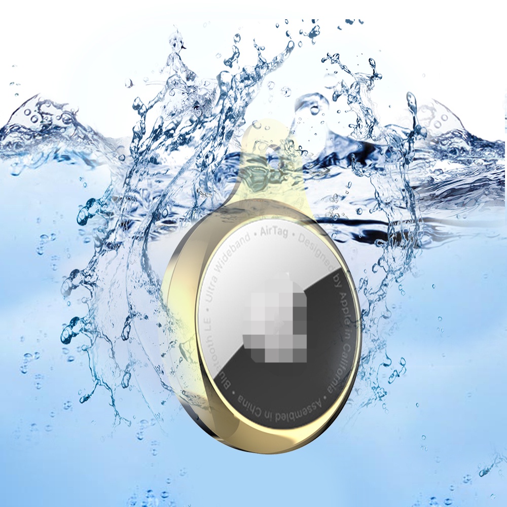 IKey Soft TPU Plating Protective Case For Air Tag Lightweight Anti-Lost Alarm Tracker Anti-Scratch Air Tag With Keychain Anti-Loss Design