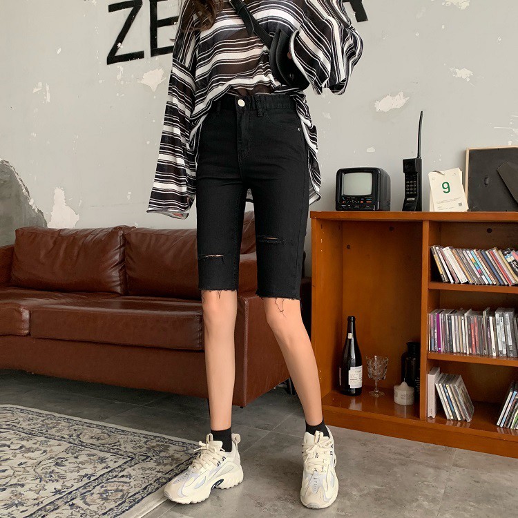 [SẲN] Quần shorts lửng jean nữ Ulzzang Quảng Châu QLJ39