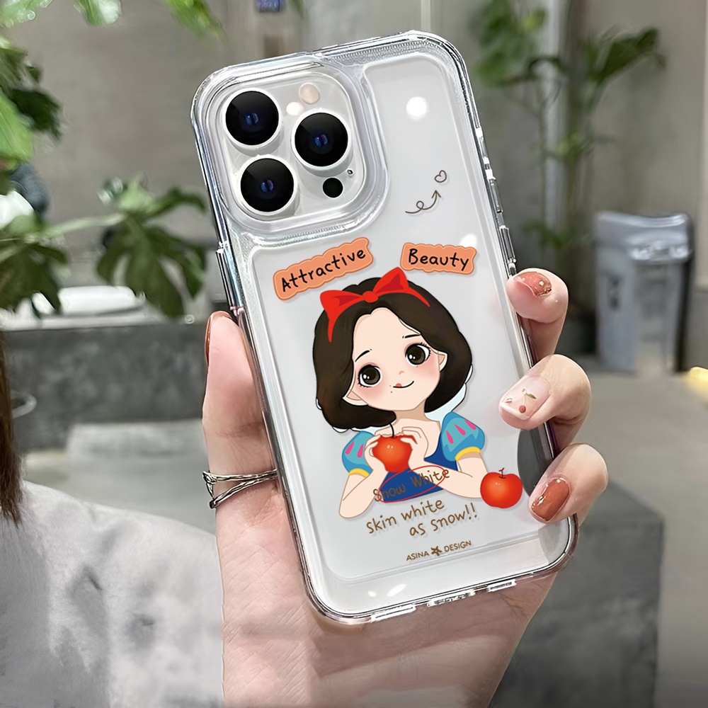 Ốp Điện Thoại Trong Suốt Hình Bạch Tuyết / Không Gian Cho iphone 14 Plus 11 13promax 12 7Plus X XS Max 7 8 SE 2020