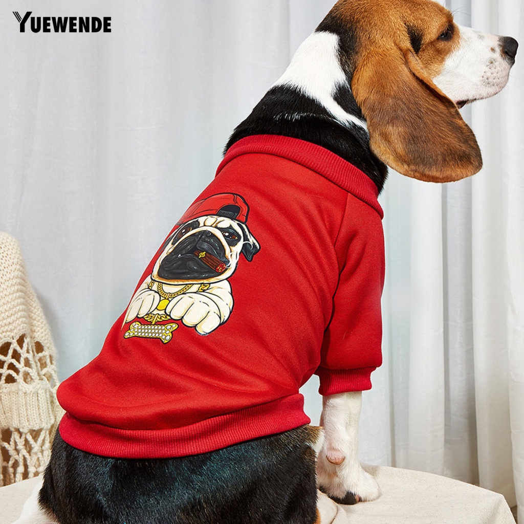 Yue.z Áo Thun Polyester Màu Đỏ Họa Tiết Đáng Yêu Dành Cho Mèo Cưng