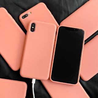 Ốp điện thoại bằng silicon TPU mềm chống rơi màu hồng dành cho iPhone 11 Pro Max X/6/7/8/plus XR Xs Max
