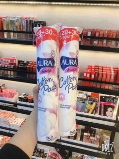 Bông tẩy trang Aura 150pcs