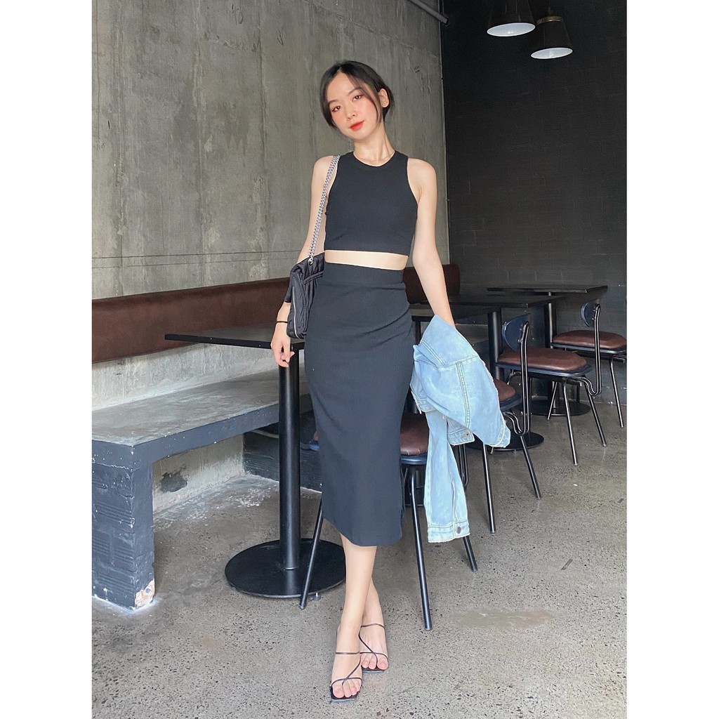 Chân váy midi ôm xẻ tà TILLY SKIRT | BigBuy360 - bigbuy360.vn