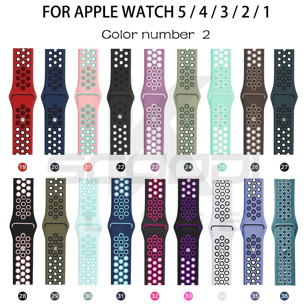 Dây đeo đồng hồ bằng silicon cho Apple Watch 6 SE 5/ 4 3/ 2/1 38mm/40mm/41mm 42mm/44mm/45mm T500 T55 T5 FT50 FT30 F20 F20 F18 W26