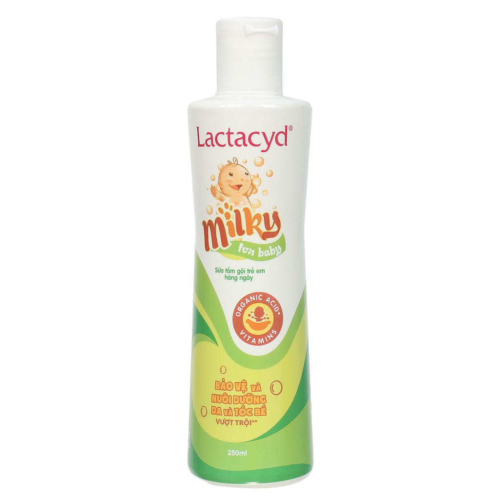 Sữa tắm gội cho bé Lactacyd Milky 250ml