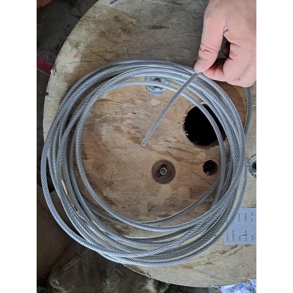 Cáp inox 304 bọc nhựa lên 6li  dài từ 1 - 1000 mét