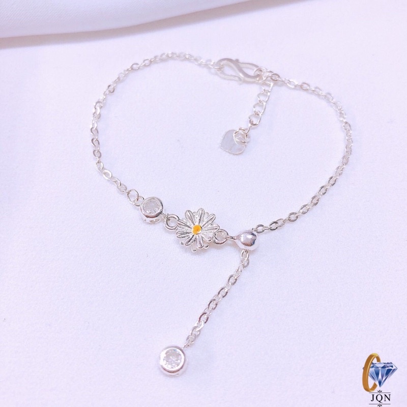 [Xả hàng] Lắc tay nữ bạc ta hoa cúc xinh xắn/ Lắc bạc JQN