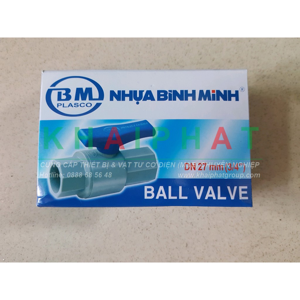 VAN KHÓA ỐNG NƯỚC NHỰA PVC BÌNH MINH BM PHI SIZE 21, 27, 34, 42, 49 CHÍNH HÃNG, GIÁ TỐT, GIÁ RẺ - KHẢI PHƯỚC ELECTRIC