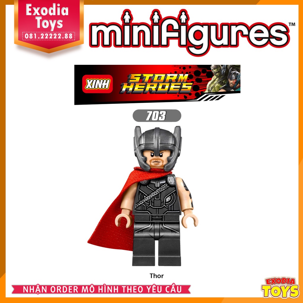 Xếp hình minifigure siêu anh hùng Marvel Thor : Ragnarok - Đồ chơi lắp ghép sáng tạo - X0172