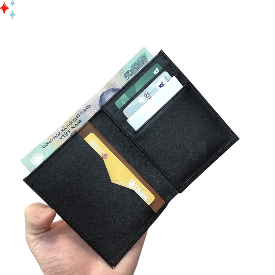 Ví Nam Ngang Mini Gập Đôi Thiết Kế Đơn Giản - Bóp Da Cao Cấp - DTR - Khanhveeaz244
