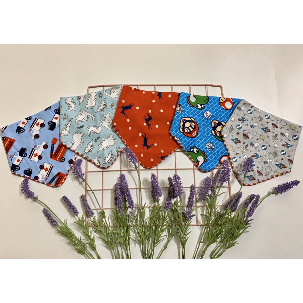 Yếm cho bé, Khăn Yếm tam giác xô cúc bấm xuất nhật, 100% cotton họa tiết dễ thương A Lá Kids
