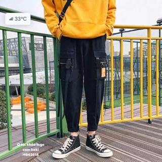 Quần kaki túi khoá logo cam -HĐ