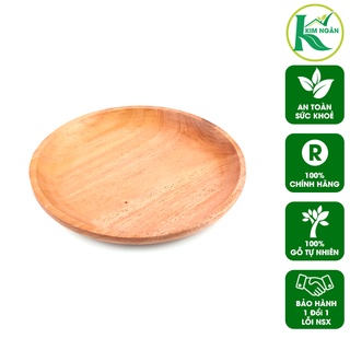 Dĩa Tròn Gỗ Tự Nhiên Đựng Thức Ăn, Dĩa Gỗ Đựng Lót Tách Trà Bánh Kẹo Bàn Ăn - DT1818 - Gỗ Kim Ngân