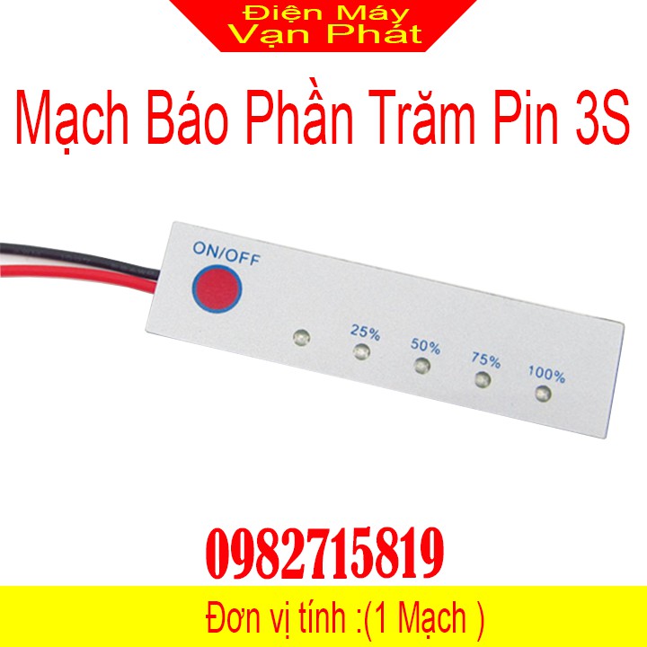 Mạch báo dung lượng pin 3S, pin 12V, acquy 12V có 5 led chỉ thị P207