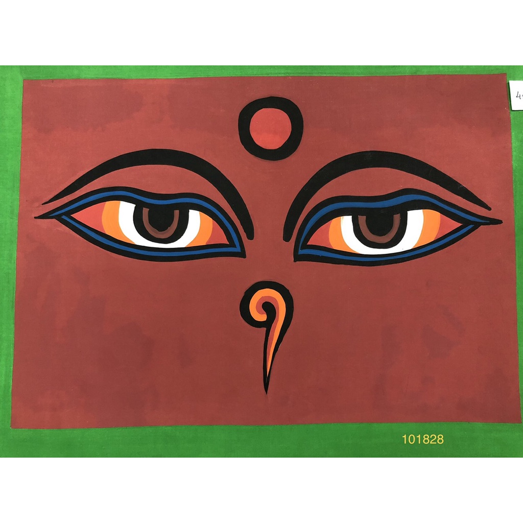 Tranh Mandala [Kim Cương Hỷ Lạc] Hình Mắt Phật Vẽ Tay Nepal