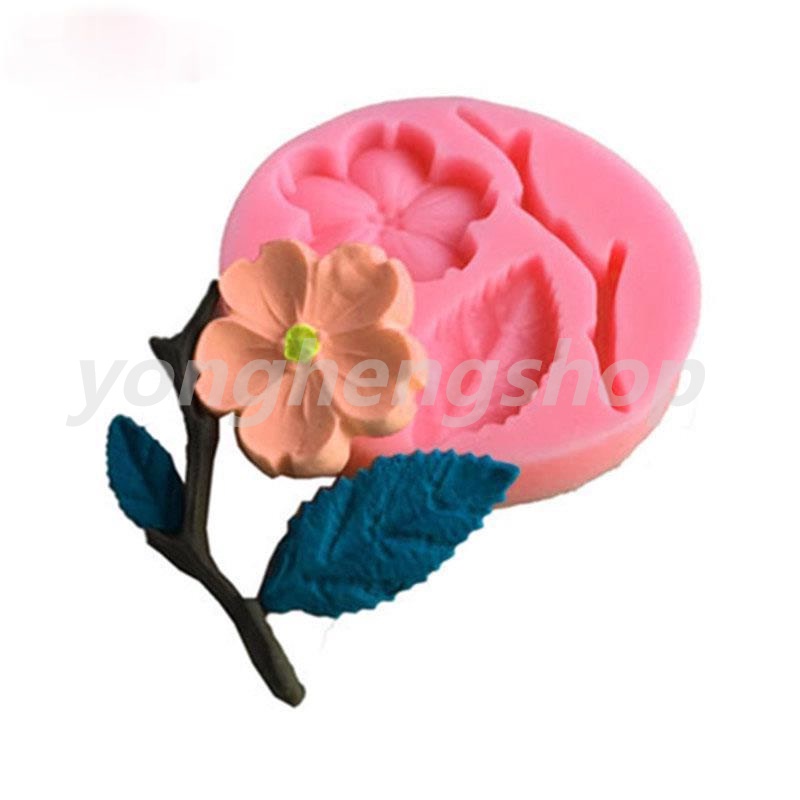 Khuôn silicone trang trí bánh tạo hình hoa mận 3d