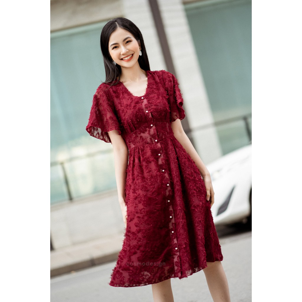 [COSMO Design] Xòe Tơ Đỏ Xù Tay Cánh Tiên
