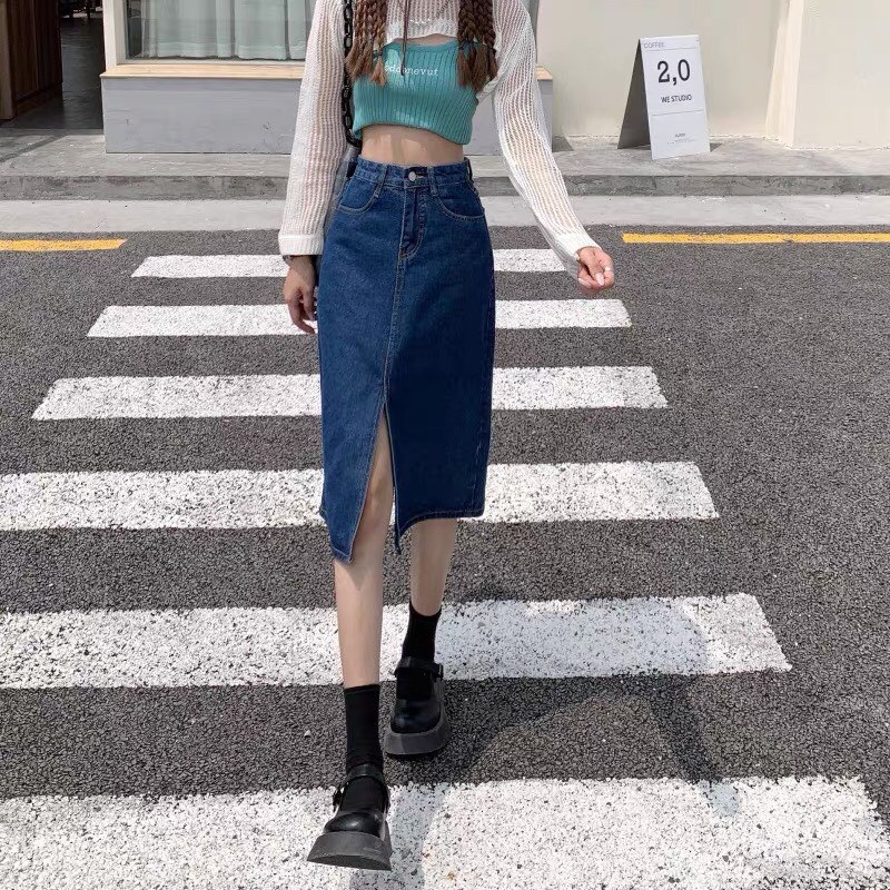 CHÂN VÁY JEAN XANH XẺ DÀI QUA GỐI_A4