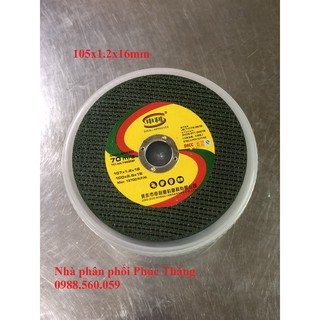 Hộp 50 viên đá cắt xanh 105x1.2x16mm - 50 viên đá cắt sắt, inox