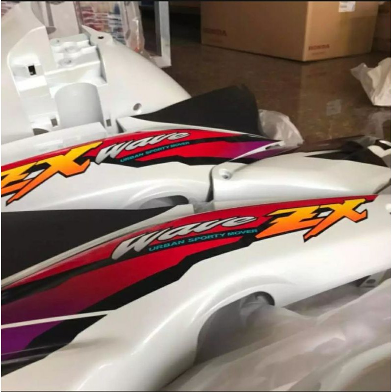 Bộ nhựa dàn áo xe WAVE ZX màu trắng zin chính hãng