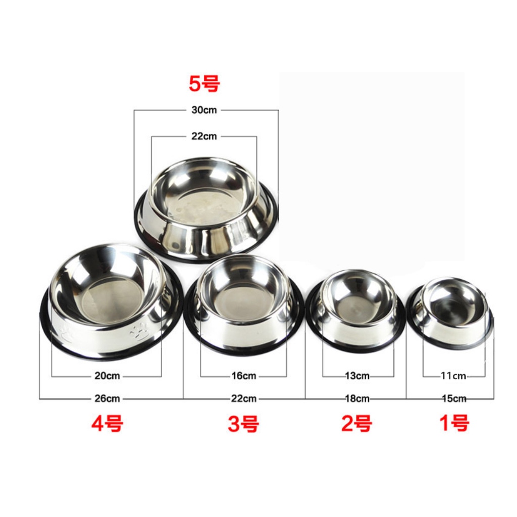 Bát inox chống trượt cho chó mèo/ Tô inox cho thú cưng nhiều kích thước, dễ dàng lau rửa, đảm bảo chất lượng thức ăn
