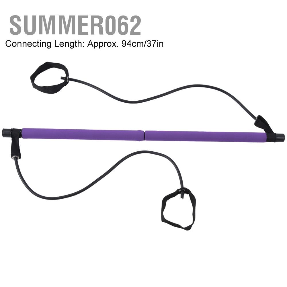 Summer062 Thanh Pilates di động Thanh chống dính Yoga Dây đeo đa chức năng Tại nhà Thể dục thể thao Đào tạo Dây đàn hồi Thiết bị tập thể dục Màu tím