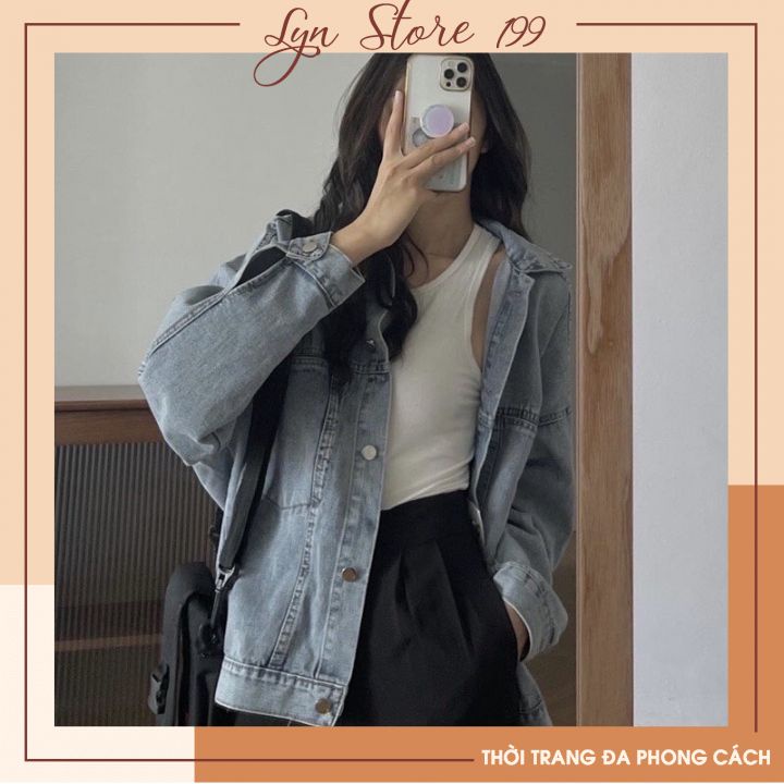 [Ảnh/Video Thật] Áo Khoác Bò Nam Nữ Áo Jeans Nam Nữ UNISEX Form Suông 1 Màu Freesize Mã A76