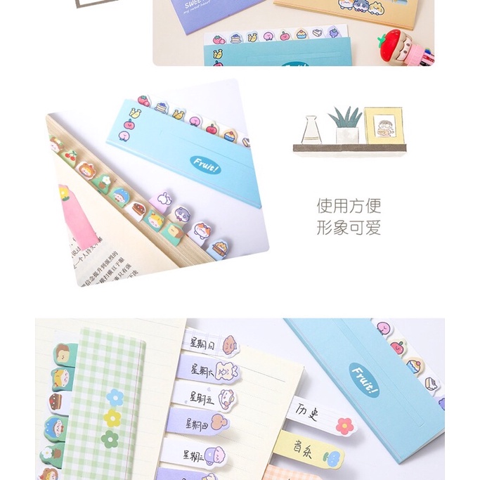 Set 120 tờ giấy ghi chú hình động vật hoạt hình xinh xắn Bi Store