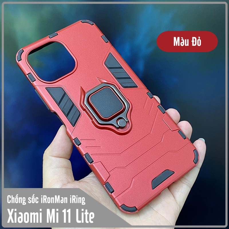 Ốp lưng cho Xiaomi Mi 11 Lite 4G - 5G - NE iRON MAN IRING Nhựa PC cứng viền dẻo chống sốc