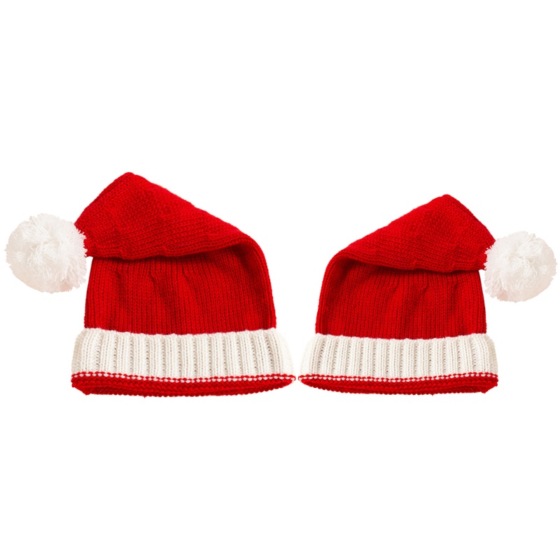 Mũ Len Beanie Màu Trơn Giữ Ấm Phong Cách Giáng Sinh Màu Sắc Đơn Giản Dành Cho Mẹ Và Bé