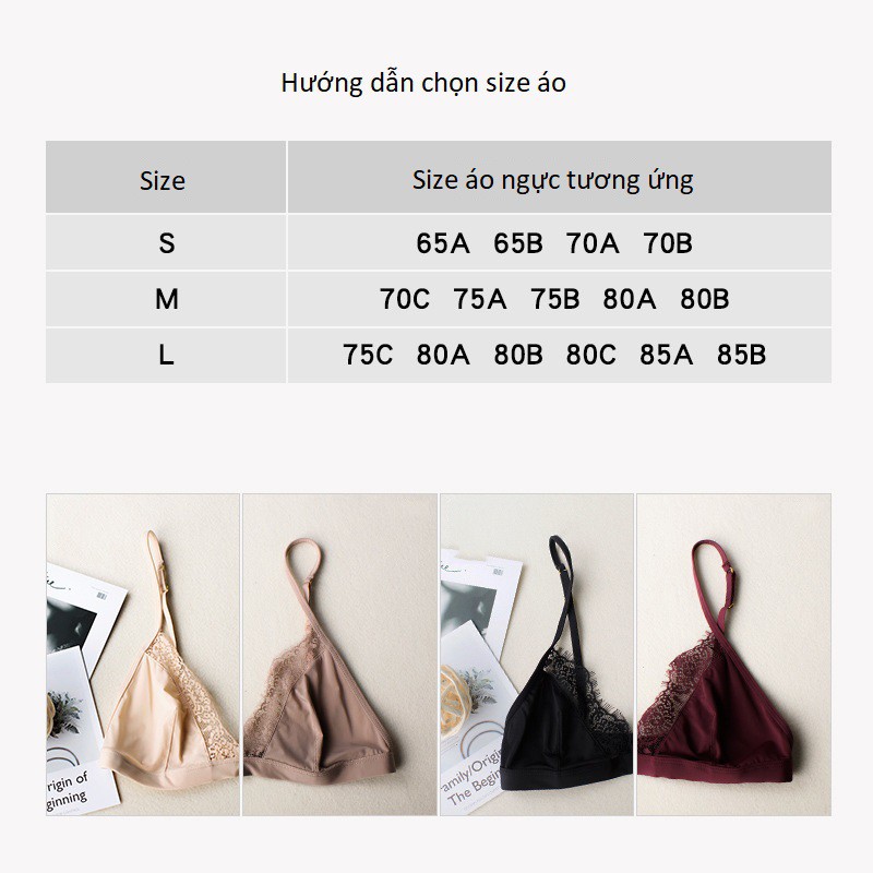 Áo Lót Bralette Sep Sweet Lụa Viền Ren Cao Cấp B004