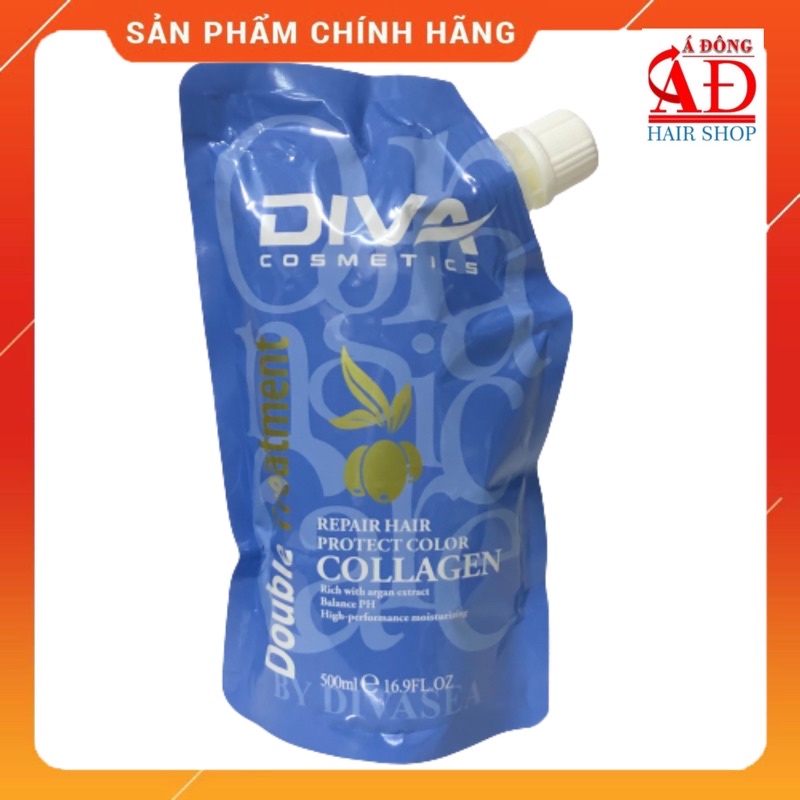 [Siêu rẻ] Hấp dầu collagen DIVA cho tóc khô hư tổn 500ml