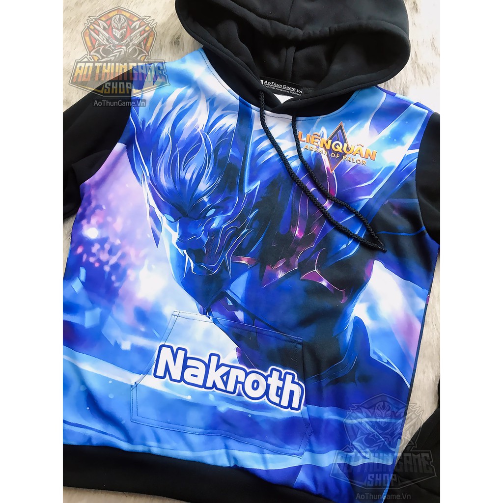 Áo khoác hoodie liên quân mobile 3D Đen Nakroth khiêu chiến AIC Full | Shop AoThunGameVn | BigBuy360 - bigbuy360.vn