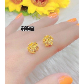 Bông tai mẫu hoa trơn mạ vàng màu 24k thời trang cho nữ