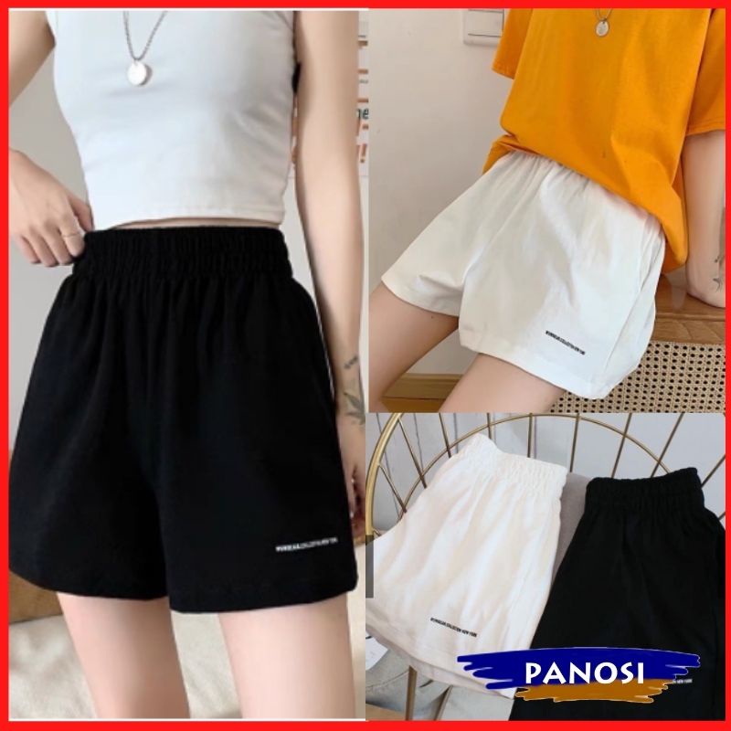 Quần short nữ quần đùi nữ thêu chữ chất đũi mặc mát mùa hè - Q80 - PANOSI