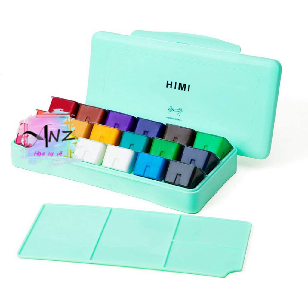 Màu himi Miya dạng viên thạch - màu xanh lá - Họa cụ anz