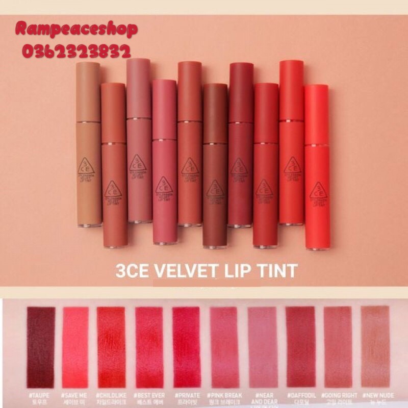 Son Kem Lì 3CE Velvet Lip Tint