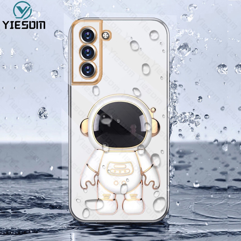 Ốp Điện Thoại Silicon Dẻo Họa Tiết Phi Hành Gia Kèm Giá Đỡ Cho Samsung Galaxy S22 S21 Ultra S22 Plus S21 FE S21 Plus