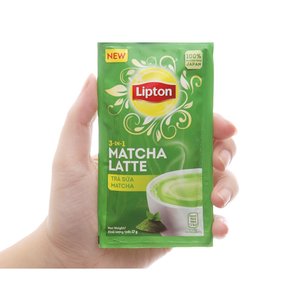 Trà sữa matcha Lipton 3 trong 1 hộp 136g (8 túi x 17g)