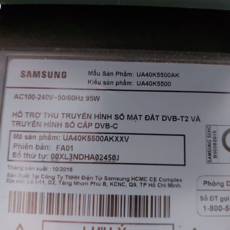 Bo mạch tivi SAMSUNG 40K5500 UA40K5500AK, bo nguồn, bo xử lý - bo khiển