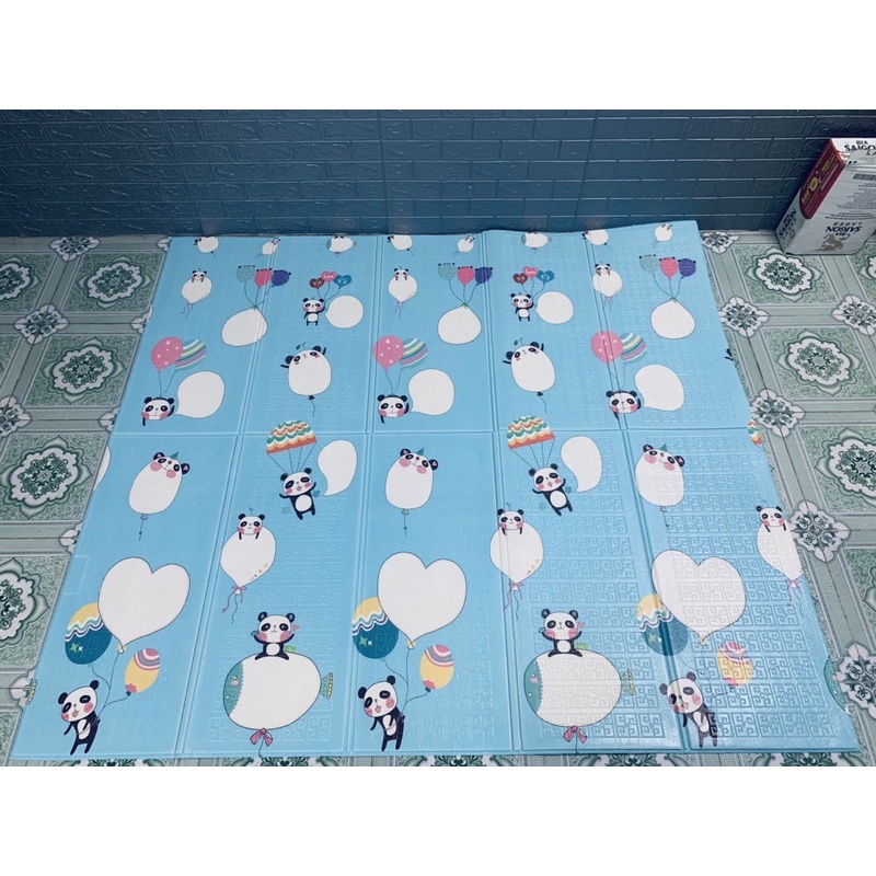 (HOẢ TỐC) Thảm xốp cho bé XPE gấp gọn tấm lót trải sàn 2 mặt chống thấm chống trơn hàn quốc phủ silicon 1m8 * 2m