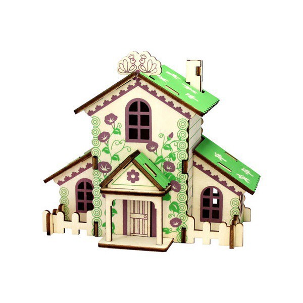 Mô hình lắp ráp 3D gỗ - Mini Cottage House cắt laser