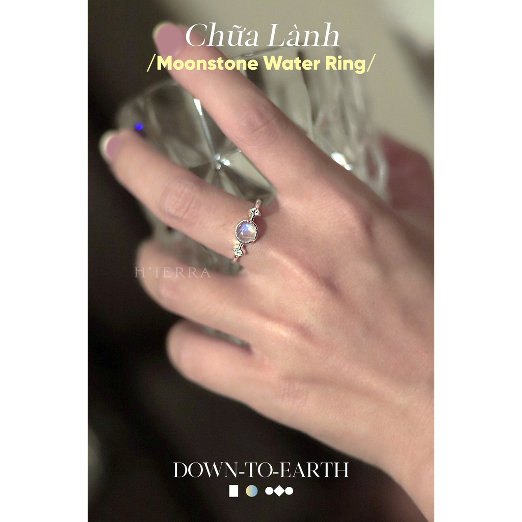 Nhẫn Bạc Nữ H'ierra Water Ring đính đá Opal / Moonstone / Labradorite | BST Down-To-Earth