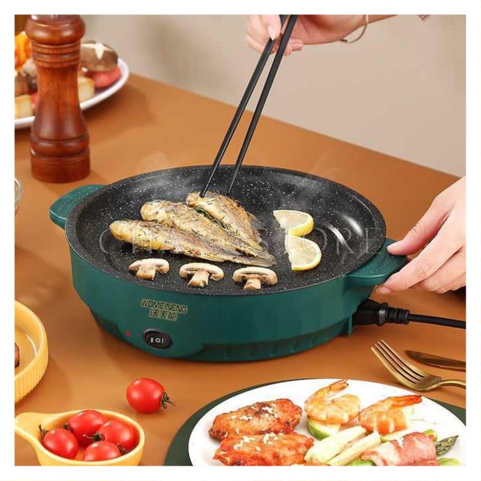 [ SỈ RẺ] Chảo Nướng Điện Mini, Bếp Nướng Điện, Nướng Thịt BBQ Hàn Quốc- 26cm,