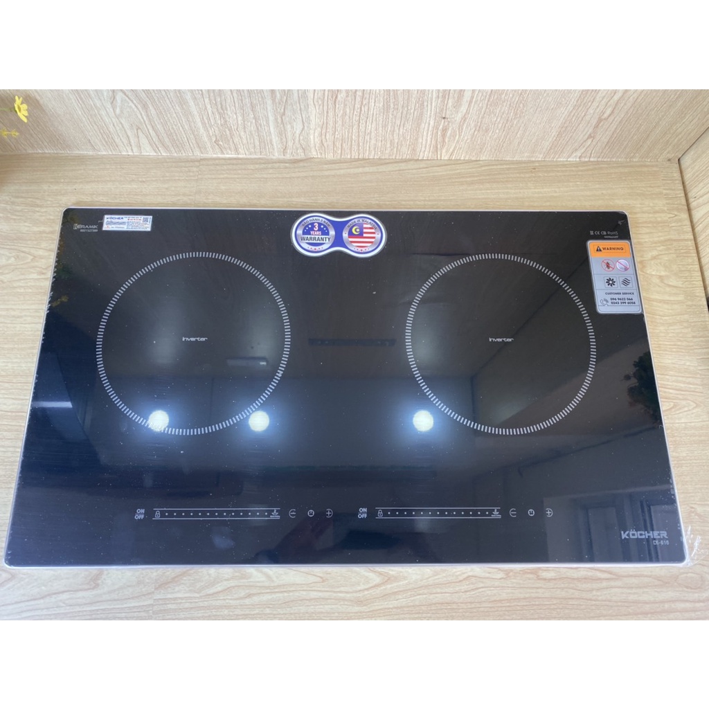 Bếp từ đôi Kocher DI 669 Bếp từ chính hãng Nhập khẩu Malaysia Bảo hành tại nhà 3 năm toàn quốc