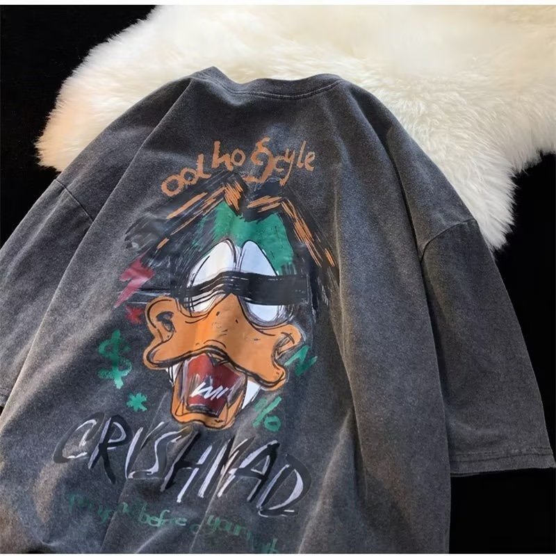 Áo Thun Tay Ngắn Dáng Rộng Thiết Kế Mới Năng Động Thời Trang Mùa Xuân Thu Theo Phong Cách Hàn Quốc Cho Nam