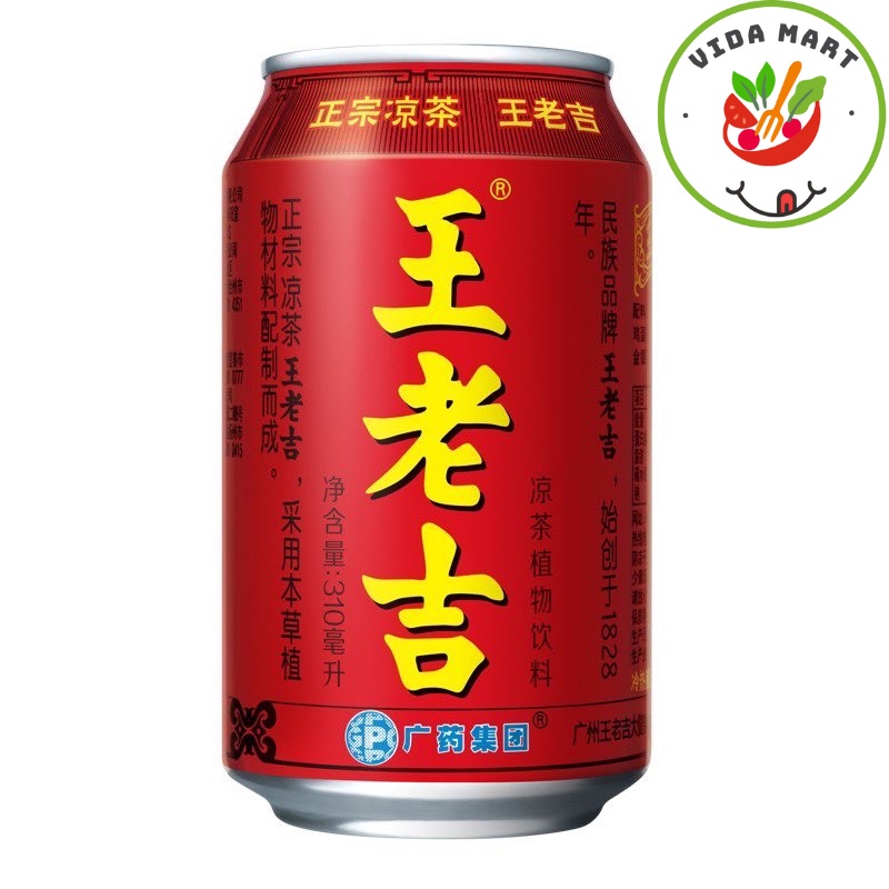 Trà Sâm Thanh Nhiệt, Gỉai Độc Cơ Thể Wanglaoji 310m Sét 6 Lon, Hàng Nội Địa Loại 1, Nước Giai Khát Quốc Dân [Ship Hỏa ốc