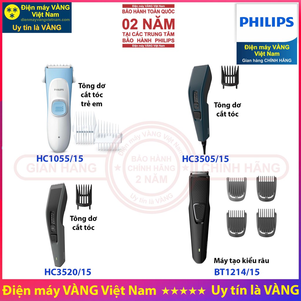 Tông đơ cắt tóc Philips HC1055 HC3505 HC3520 - Hàng chính hãng (Bảo hành 2 năm toàn quốc)