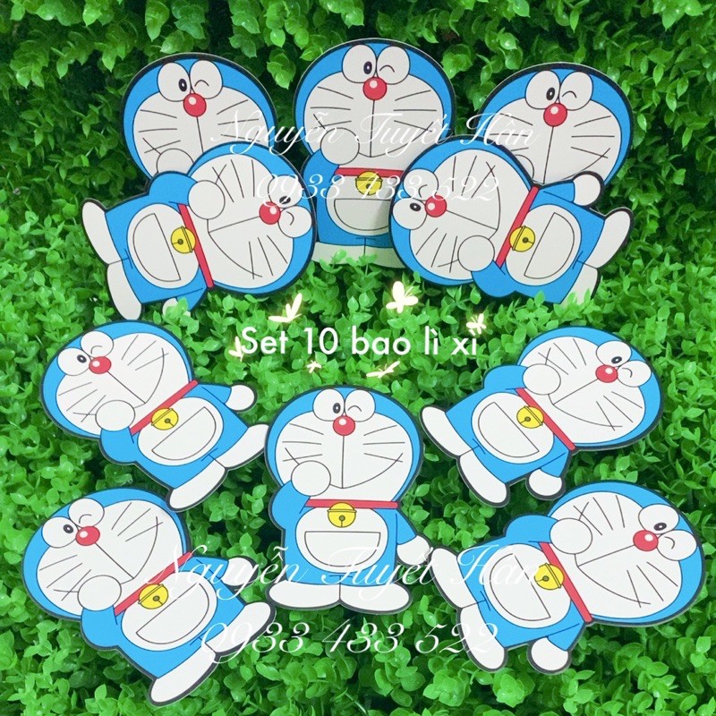 Set 10 bao lì xì Hello Kitty - Doremon Doraemon