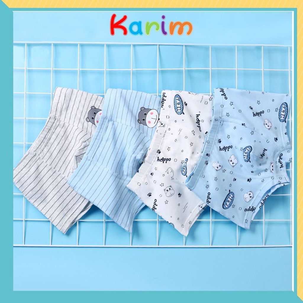 Quần lót bé trai cotton cao cấp, combo 4 cái quần chip đùi nhập khẩu